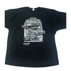 VTG Crusin Reno T Shirt 2X Black 2000 Y2K Old School Classic Muscle Cars Driving